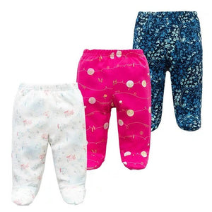 3PCS/Lot Spring Autumn Footed Baby Pants 100% Cotton