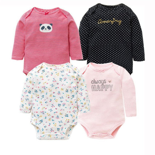 4 PCS/LOT Soft Cotton Baby Bodysuits